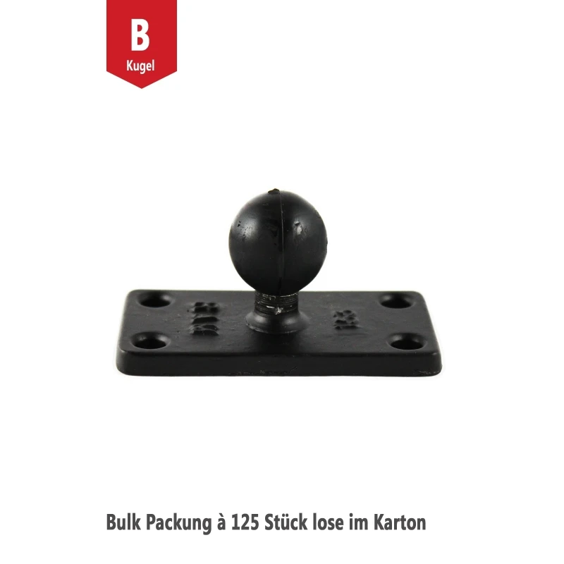 Basisplatte rechteckig (38,1 x 76,2 mm) -  (1 Zoll), Bulk Packung à 125 Stück (lose im Karton)