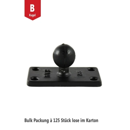 Basisplatte rechteckig (38,1 x 76,2 mm) -  (1 Zoll), Bulk Packung à 125 Stück (lose im Karton)