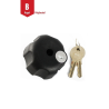 Safety lock for connecting arms - 1/4"-20 internal thread, 2 keys