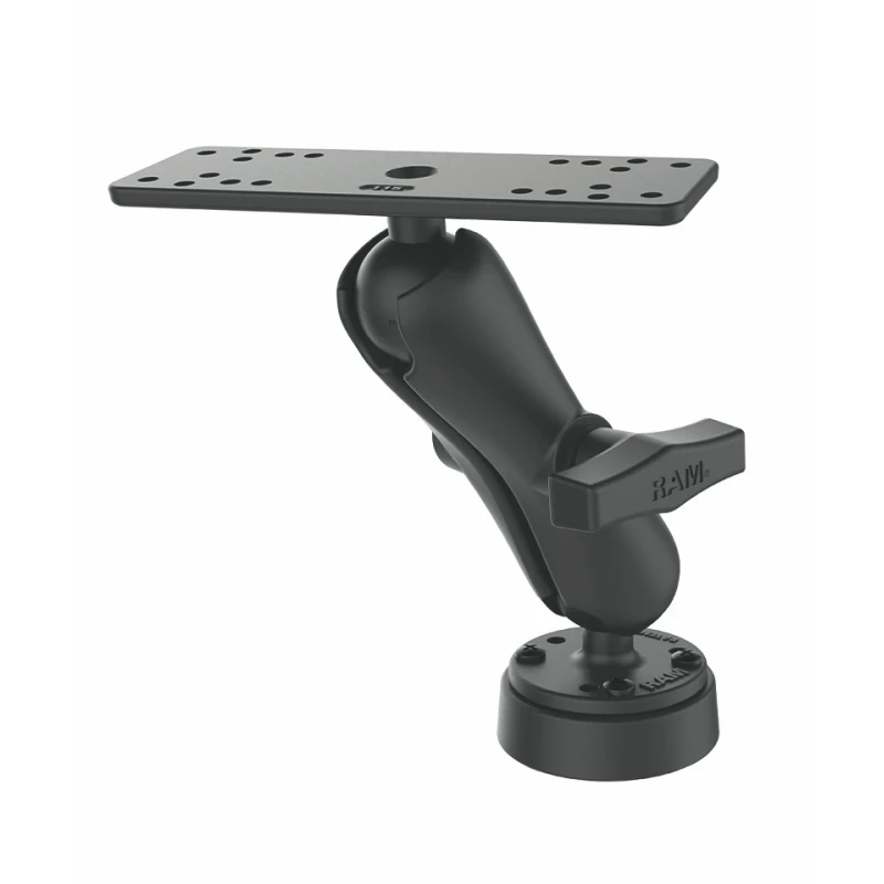 Marine Universal Aufbau-Halterung -  (1,5 Zoll), mit runder Basisplatte (AMPS), Universal-Adapterplatte, Kabel-Manager