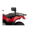 Back support for ATVs - double pipe clamp, centre connecting arm, back cushion
