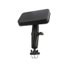Back support for ATVs - double pipe clamp, long connecting arm, back cushion