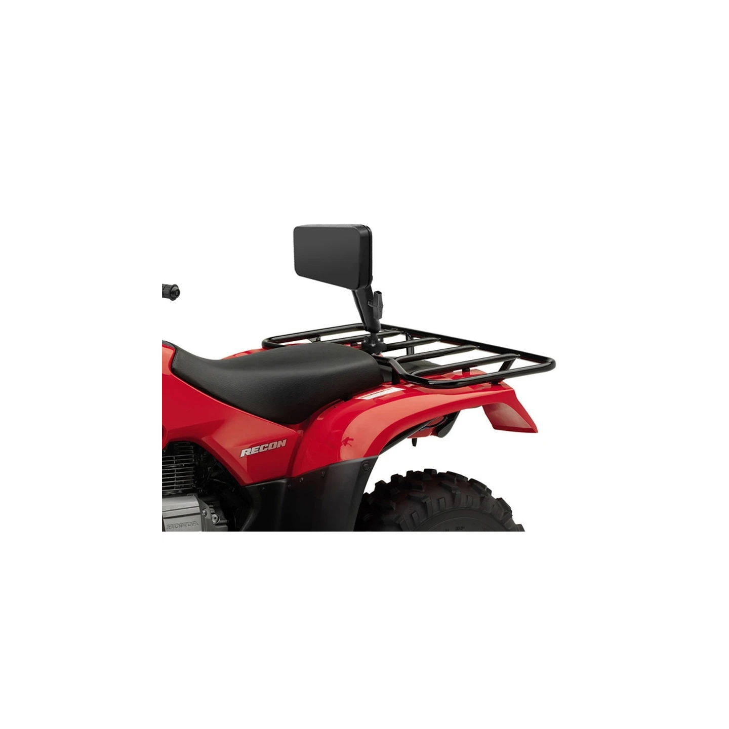 Rückenstütze für ATVs - Doppel-Rohrschelle, langer Verbindungsarm, Rückenpolster