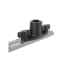 Composite double T-slot track base for spline post systems - suitable for Tough-Track rails