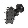 Composite suction foot mount for electronic devices - Ocatagon connecting arm with swivel joint, Diamond base plate