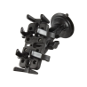 Composite suction foot mount for electronic devices - Ocatagon connecting arm with swivel joint, Diamond base plate