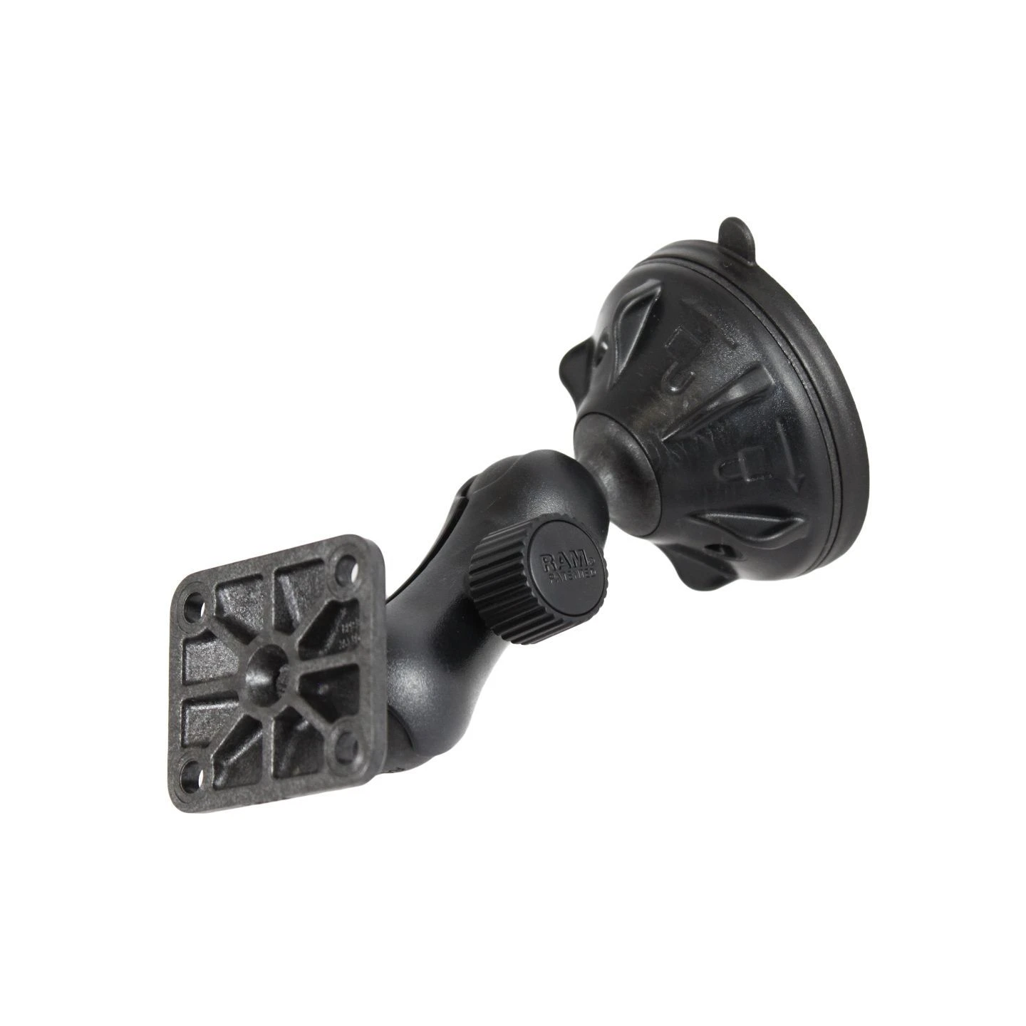 Composite suction foot set - short connecting arm (approx. 50 mm), rectangular base plate (trapezoid), (1 inch)