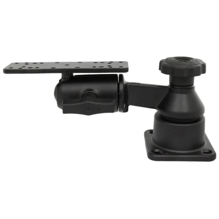 Swivelling arm for marine GPS - horizontal base, octagon connecting arm, rectangular universal plate (approx. 158 x 50 mm)