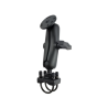 Set for handlebars/tubes - double clamp, centre connecting arm, round base plate (AMPS)