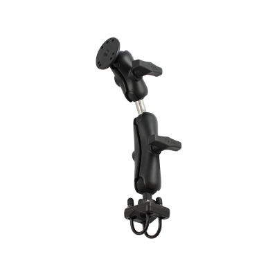 Set für Lenker/Rohre - Doppel-Klemmschelle, mittlerer Verbindungsarm, Doppelkugel-Adapter, kurzer Verbindungsarm