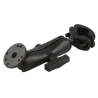 Set for handlebars/tubes - tube clamp, centre connecting arm, round base plate (AMPS)