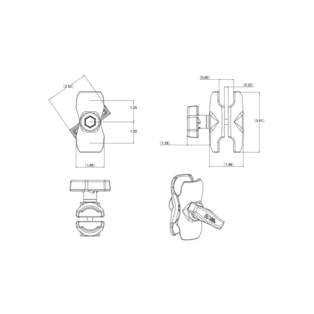 Verbindungsarm kurz -  (1,5 Zoll), ca. 90 mm