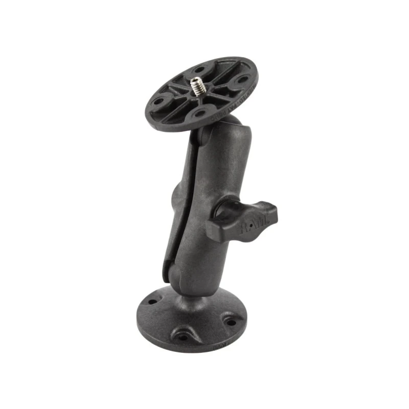 Composite surface-mounted camera mount with 1/4"-20 grub screw - with round base plate, (1 inch)