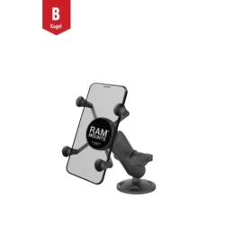Verbundstoff Aufbau-Halterung mit X-Grip Halteklammer für Smartphones bis 82,6 mm Breite -  (1 Zoll)