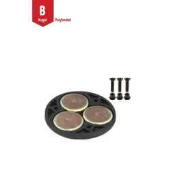 Verbundstoff Magnet-Basis für runde Basisplatten - 3 Magnete, Schrauben-Set