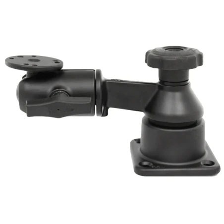 Swivel arm with AMPS connection - horizontal base, Octagon connecting arm, round base plate