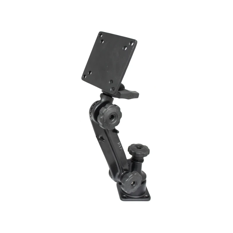 Schwenkarm mit VESA-Anbindung - Horizontal-Basis, Ratchet-System, VESA-Platte (4x 75 und 4x 100 mm Lochraster)
