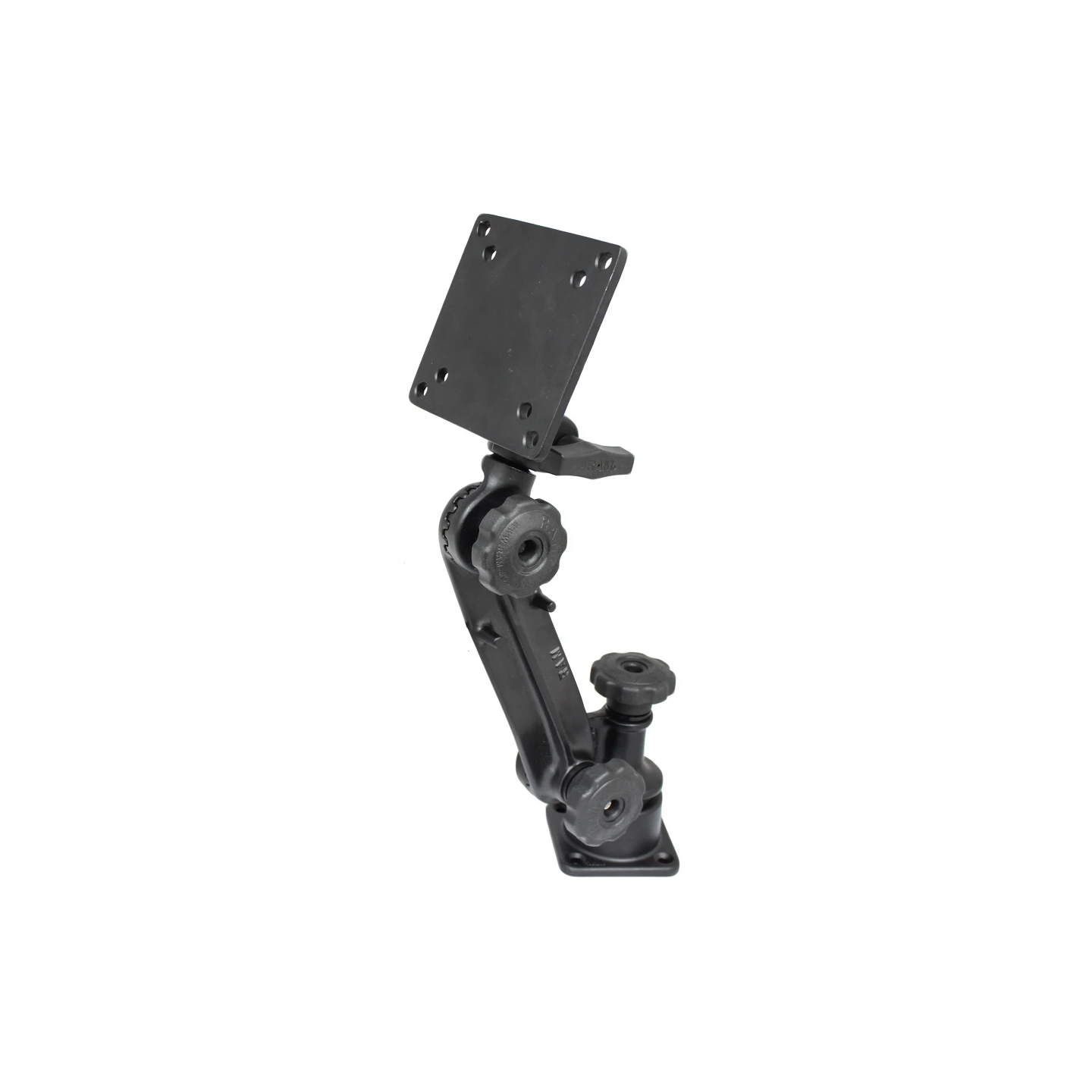 Schwenkarm mit VESA-Anbindung - Horizontal-Basis, Ratchet-System, VESA-Platte (4x 75 und 4x 100 mm Lochraster)