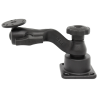 Swivel arm with AMPS connection - Horizontal base, round base plate