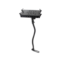Pod I Sitzschienen-Halterung mit Tough Tray II Laptop-/Drucker-Halteschale - flexibler Stab (ca. 450 mm), runde Basisplatte