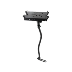 Pod I Sitzschienen-Halterung mit Tough Tray II Laptop-/Drucker-Halteschale - flexibler Stab (ca. 450 mm), runde Basisplatte