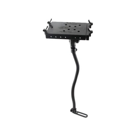 Pod I Sitzschienen-Halterung mit Tough Tray II Laptop-/Drucker-Halteschale - flexibler Stab (ca. 450 mm), runde Basisplatte