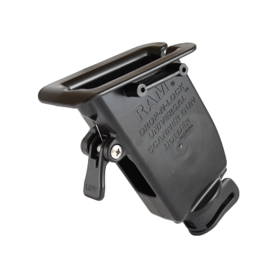 Universal Scanner-Halteschale (Verbundstoff) mit Gürtel-Clip - seitliche Diamond-Anbindung (Trapez)