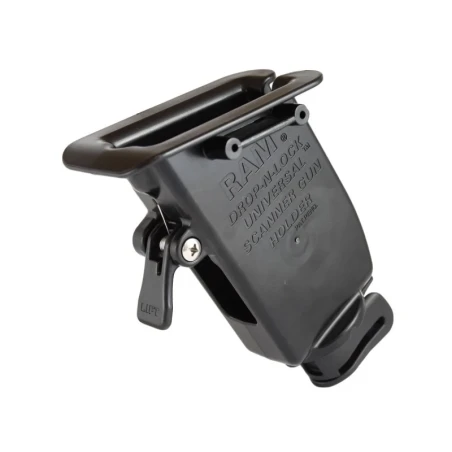 Universal Scanner-Halteschale (Verbundstoff) mit Gürtel-Clip - seitliche Diamond-Anbindung (Trapez)