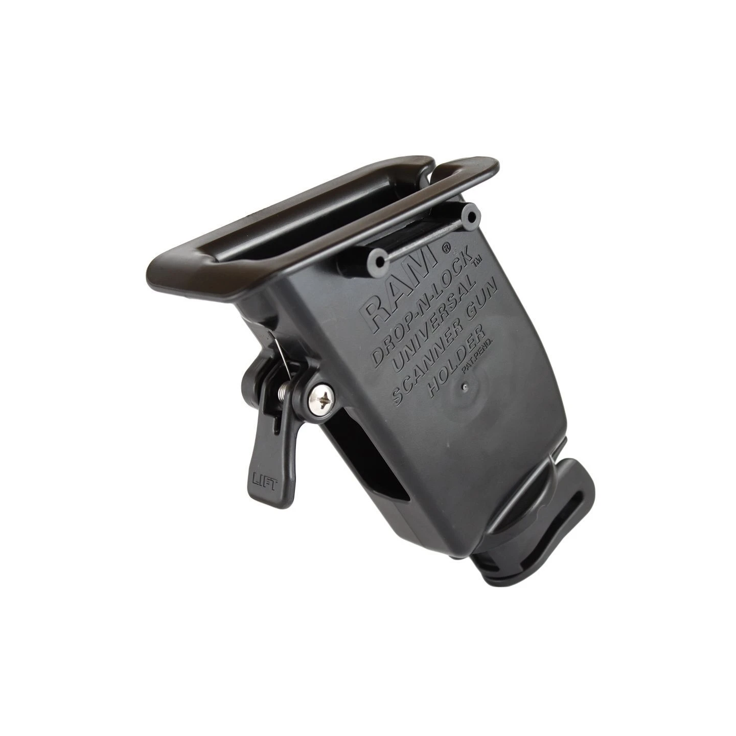Universal Scanner-Halteschale (Verbundstoff) mit Gürtel-Clip - seitliche Diamond-Anbindung (Trapez)