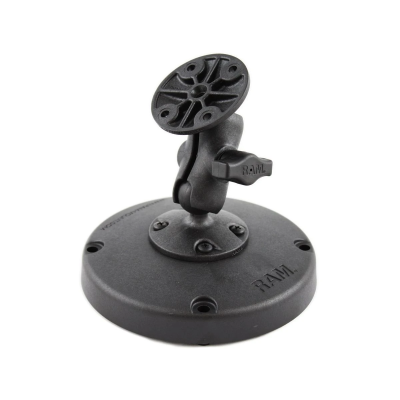 Universal Desktop-Standhalterung - mit Standfuss, 2x runde Basisplatte, kurzer Verbindungsarm,  (1 Zoll)