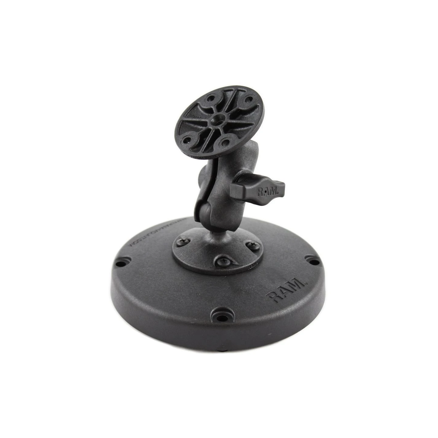 Universal Desktop-Standhalterung - mit Standfuss, 2x runde Basisplatte, kurzer Verbindungsarm,  (1 Zoll)