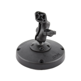 Universal Desktop-Standhalterung - mit Standfuss, runde Basisplatte, kurzer Verbindungsarm, Diamond-Anbindung (Trapez)