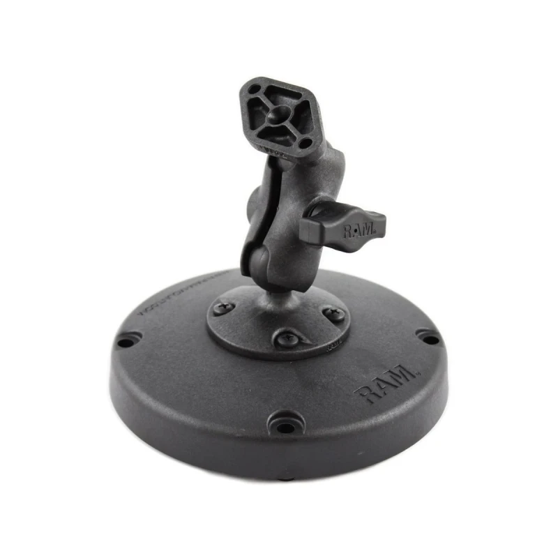 Universal Desktop-Standhalterung - mit Standfuss, runde Basisplatte, kurzer Verbindungsarm, Diamond-Anbindung (Trapez)