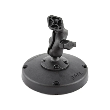 Universal Desktop-Standhalterung - mit Standfuss, runde Basisplatte, kurzer Verbindungsarm, Diamond-Anbindung (Trapez)