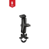Handlebar/tube set - (1 inch), screw clamp, centre connecting arm (approx. 90 mm), Diamond base plate (trapezoid)