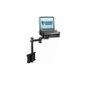 Universal laptop holder for vehicles - vertical vehicle base, double swivel arm, tough tray holder