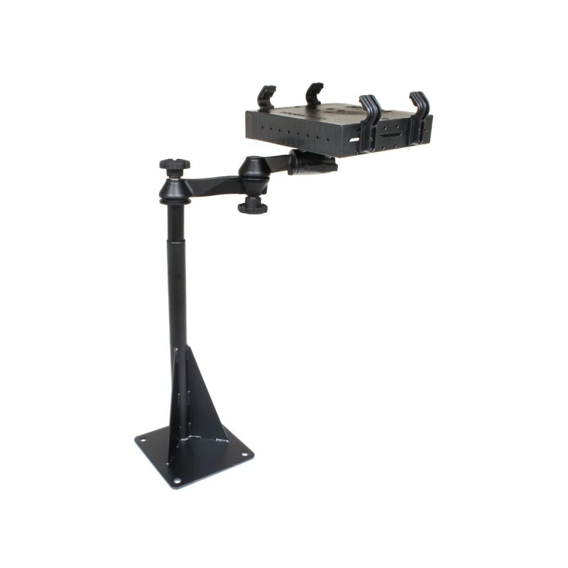 Universal Laptop-Halterung für Fahrzeuge - Fahrzeug-Basis, Doppel-Schwenkarm, Tough-Tray Halteschale