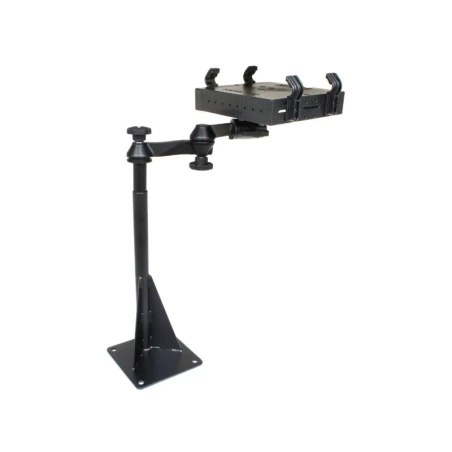 Universal Laptop-Halterung für Fahrzeuge - Fahrzeug-Basis, Doppel-Schwenkarm, Tough-Tray Halteschale