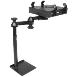 Universal Laptop-Halterung für Fahrzeuge - Fahrzeug-Basis, Doppel-Schwenkarm, Tough-Tray Halteschale