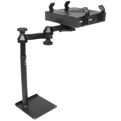 Universal Laptop-Halterung für Fahrzeuge - Fahrzeug-Basis, Doppel-Schwenkarm, Tough-Tray Halteschale