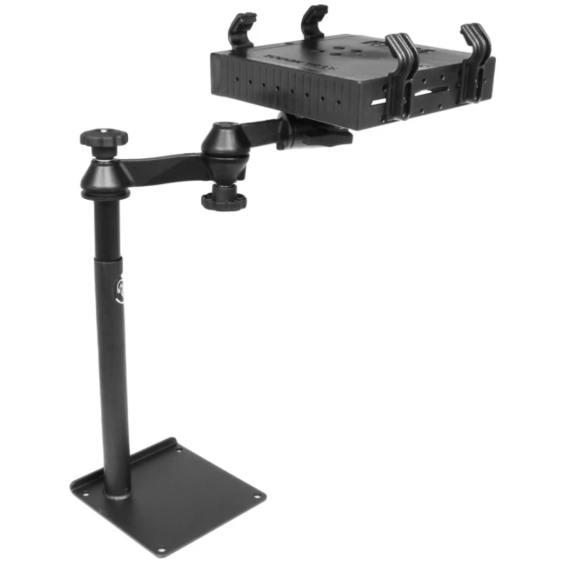 Universal Laptop-Halterung für Fahrzeuge - Fahrzeug-Basis, Doppel-Schwenkarm, Tough-Tray Halteschale