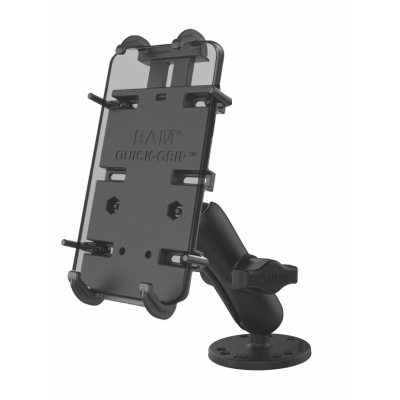 Universal Aufbau-Halterung -  (1 Zoll), runde Basisplatte (AMPS), mittlerer Verbindungsarm, Universal Quick-Grip XL