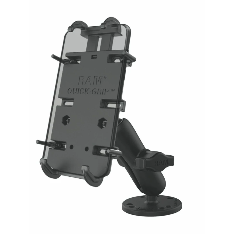 Universal Aufbau-Halterung -  (1 Zoll), runde Basisplatte (AMPS), mittlerer Verbindungsarm, Universal Quick-Grip XL