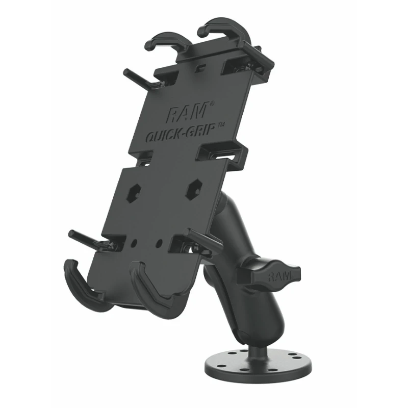 Universal Aufbau-Halterung -  (1 Zoll), runde Basisplatte (AMPS), mittlerer Verbindungsarm, Universal Quick-Grip XL