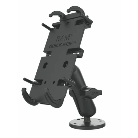 Universal Aufbau-Halterung -  (1 Zoll), runde Basisplatte (AMPS), mittlerer Verbindungsarm, Universal Quick-Grip XL