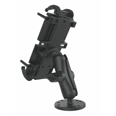 Universal Aufbau-Halterung -  (1 Zoll), runde Basisplatte (AMPS), mittlerer Verbindungsarm, Universal Quick-Grip XL