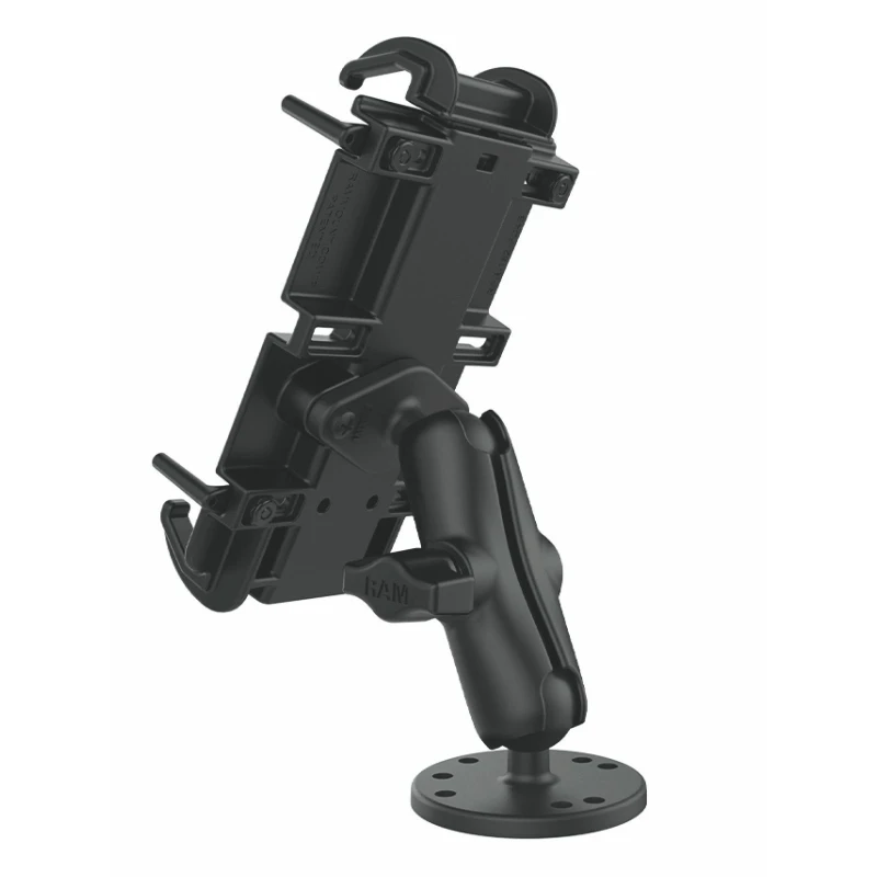 Universal Aufbau-Halterung -  (1 Zoll), runde Basisplatte (AMPS), mittlerer Verbindungsarm, Universal Quick-Grip XL