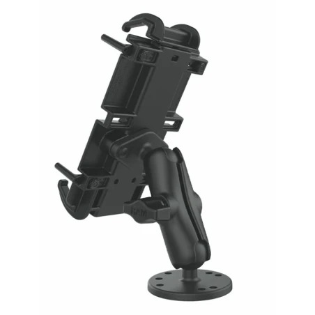 Universal Aufbau-Halterung -  (1 Zoll), runde Basisplatte (AMPS), mittlerer Verbindungsarm, Universal Quick-Grip XL