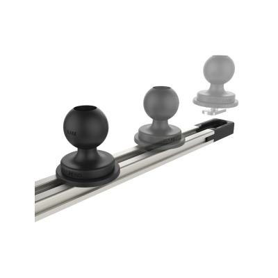 Aluminium Tough-Track Schiene inkl. Endkappen - Innenlänge 228,6 mm (9 Zoll), eloxiert