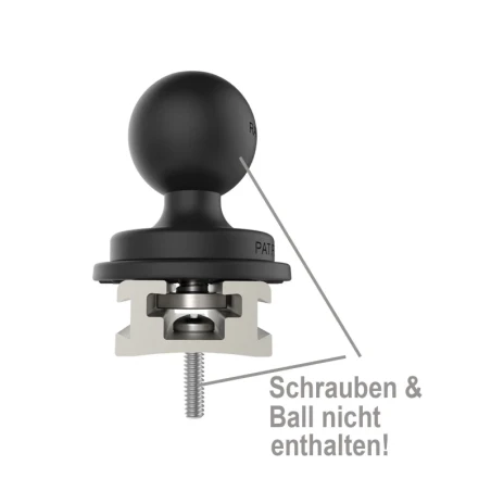 Aluminium Tough-Track Schiene inkl. Endkappen - Innenlänge 431,8 mm (17 Zoll), eloxiert